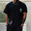 Футболка с графическим принтом в стиле хип-хоп с крестом 2024 года, свободные футболки с коротким рукавом и круглым вырезом, новая повседневная мужская одежда