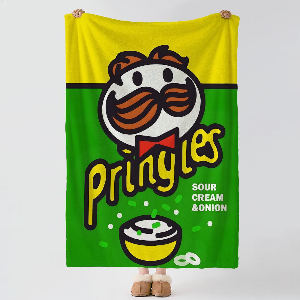 Brand P-Pringles Throw Soft Warm Flannel Blanket, Multi-use Throw for Bed Sofa Office, Air Conditioning Nap Blanket
