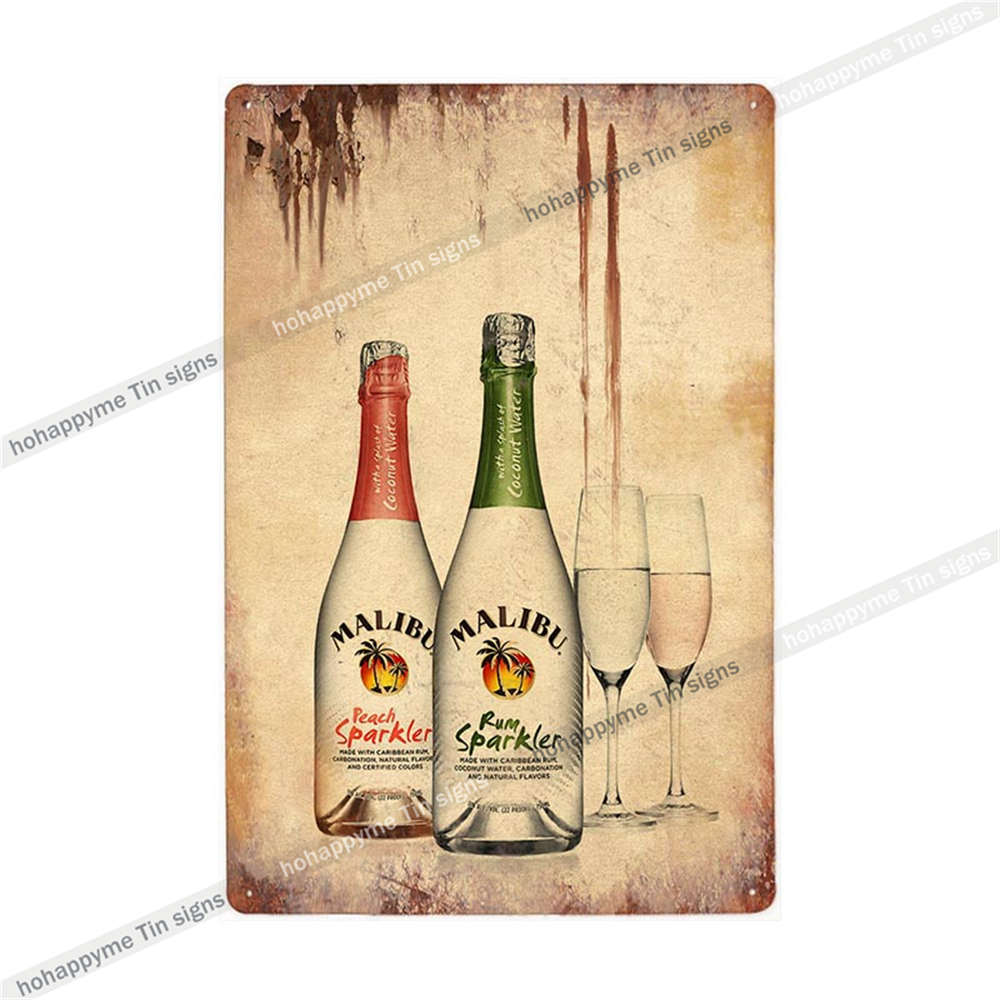 Малибу Жестяная Табличка Ром Металлическая Картина Табличка Для Бара Паба Клуба Кафе Наклейка На Стену Украшение Семейный Постер Тарелки 20x30см