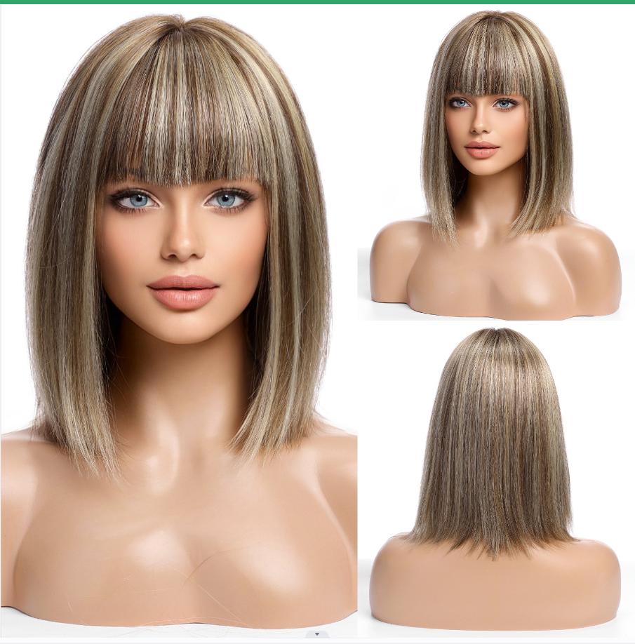 Haircube 100% парики из натуральных волос 13 X 4 кружева спереди 150% плотность Ombre Коричневые короткие прямые цветные парики из человеческих волос