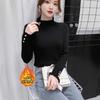 Fleece and Thickened Integrated Fleece Sweater Women's New Autumn and Winter Knitted Bottoming Shirt Semi-turtleneck Slim Fit and Warm Inside