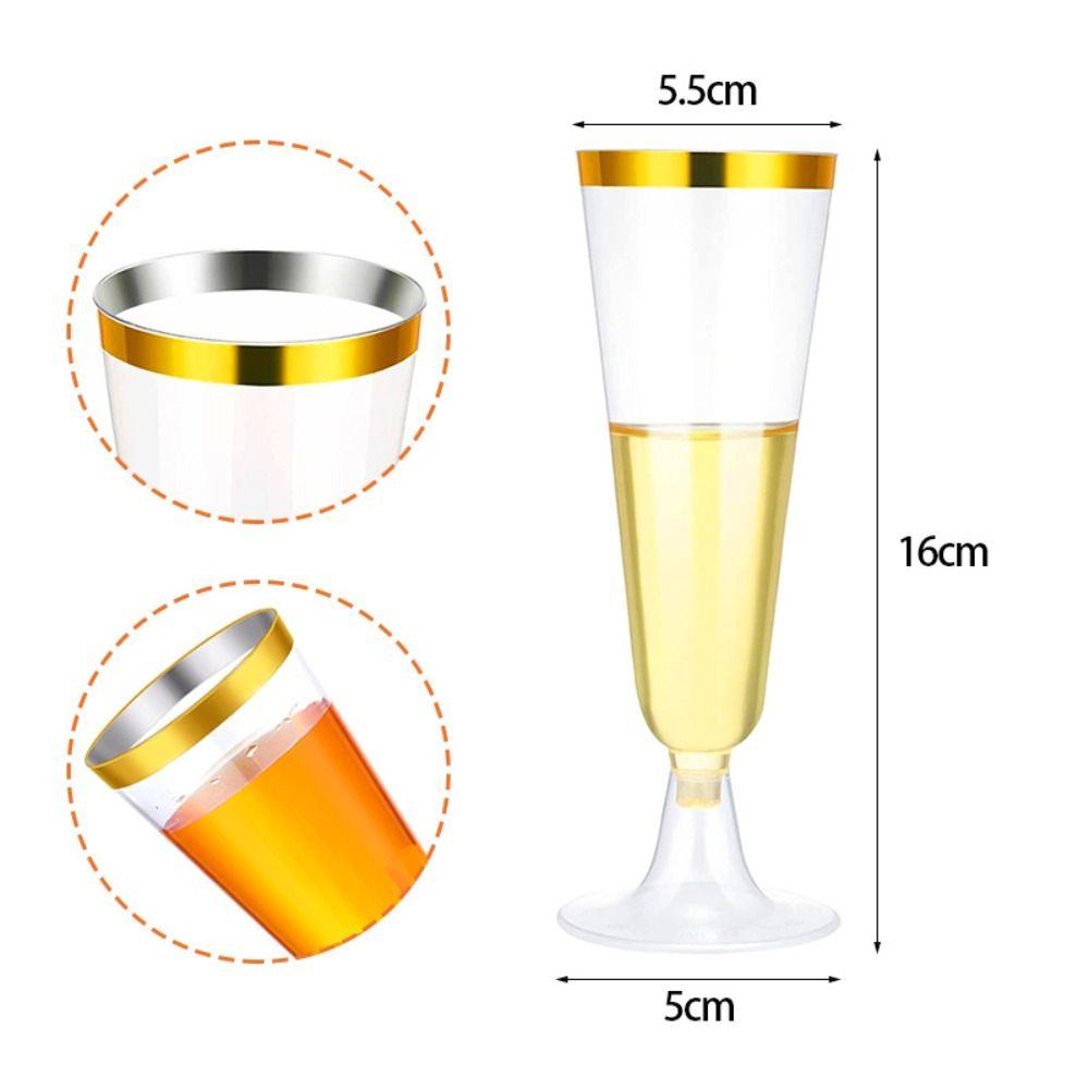 10pcs Durable Plastic Champagne Flute Goblet Clear Margarita Glasses Red Wine Glass  Christmas Party