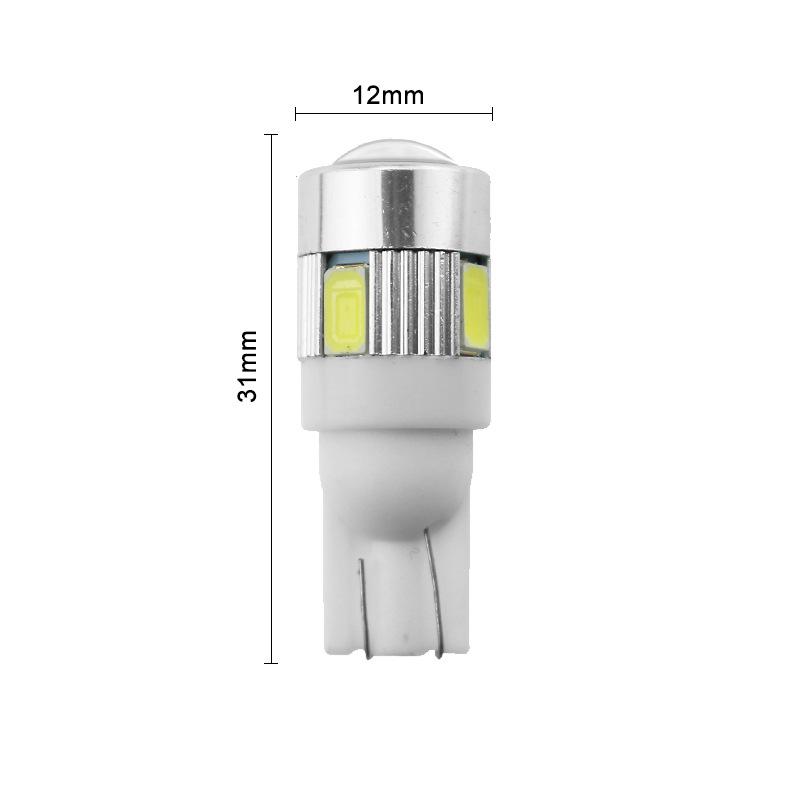 2 шт./10 шт. T10 светодиодные лампы 194 168 W5W 5630 6 SMD объектив, внутренняя лампа, белый габаритный фонарь для лицензии