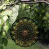 10 Inch Peacock Wind Spinner Outdoor Garden Decor with 360 Hanging Hook Vibrant Metal Peacock Feather Design for Balcony Yard Patio