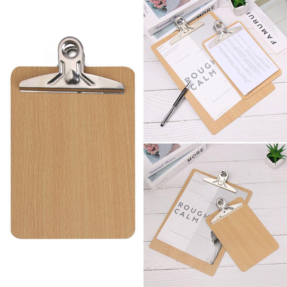 Office Supplies Wooden Multi-Function Clipboards Writing Sheet Pad Filing Clip Folder Board