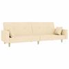 2 Seater Sofa Bed with 2 Cushions Cream Fabric