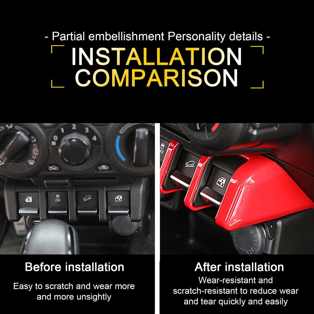 Interior Moulding For Suzuki Jimny Car Window Lifting Switch Panel Trim Cover Sticker Accessories For Suzuki Jimny +