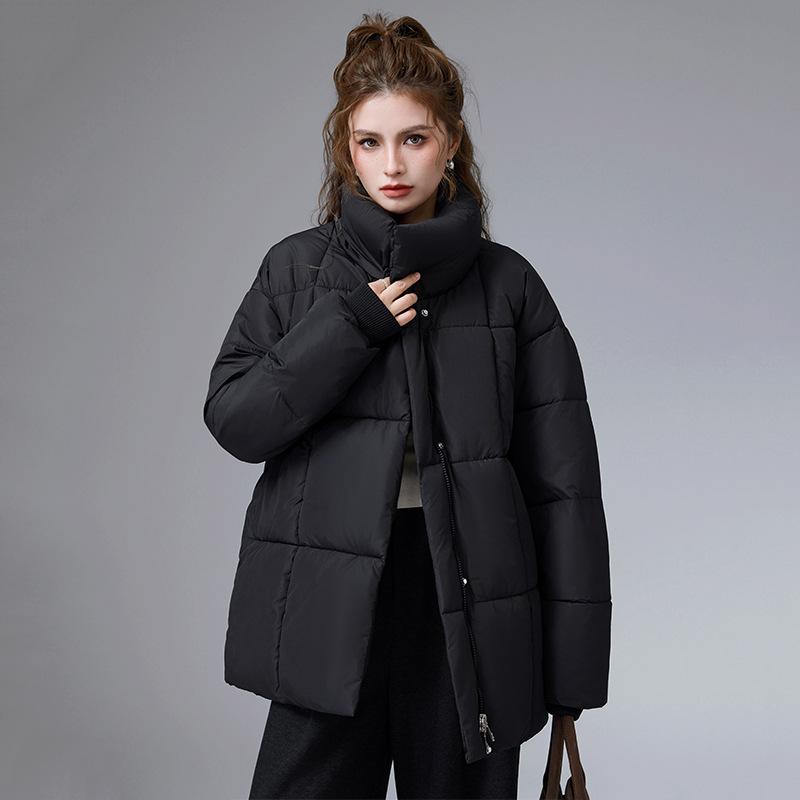 Новая зимняя куртка с воротником-стойкой, универсальная, на хлопковой подкладке, с поясом