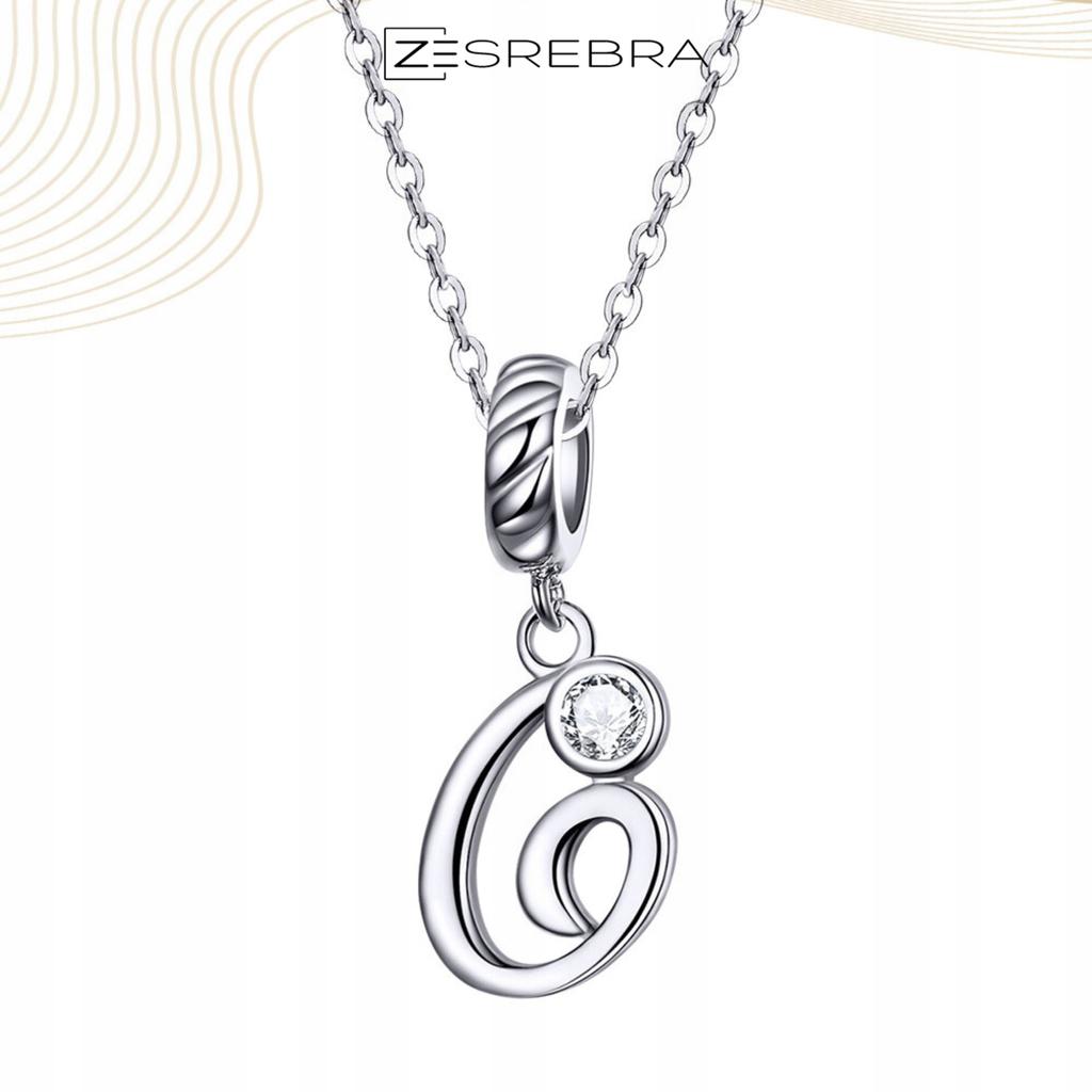 Charms Letter G Pendant Pr 925 Bead Cubic Zirconia Hanging Letter