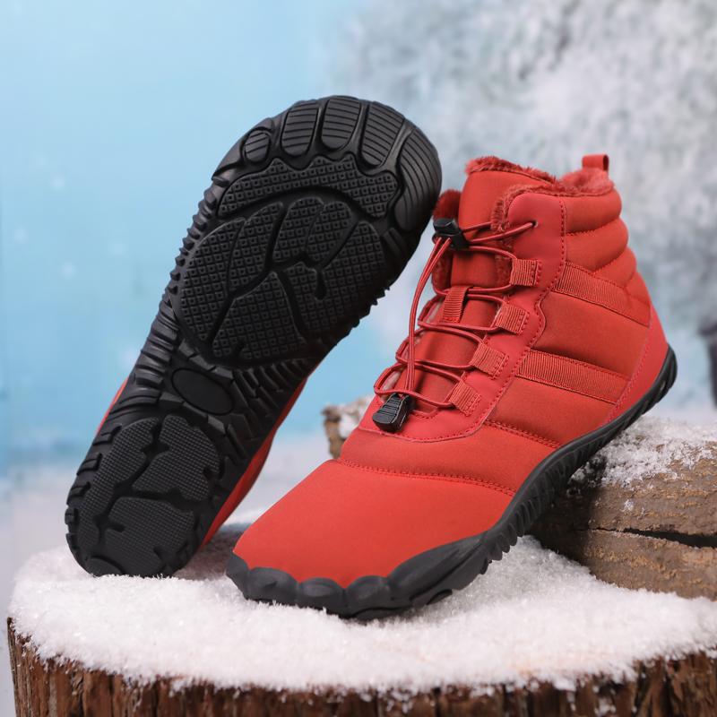 Women Plush Ankle Boots Winter Cotton Shoes Men's High-top Snow Boots Warm Outdoor Hiking Sneakers Non-slip