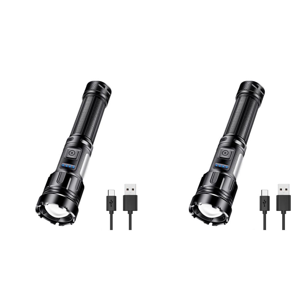 1/2Pcs XHP50 Torch Flashlight 800LM COB LED Outdoor Lantern 1200mAh Type-C Rechargeable IPX4 Waterproof Light For Camping Picnic