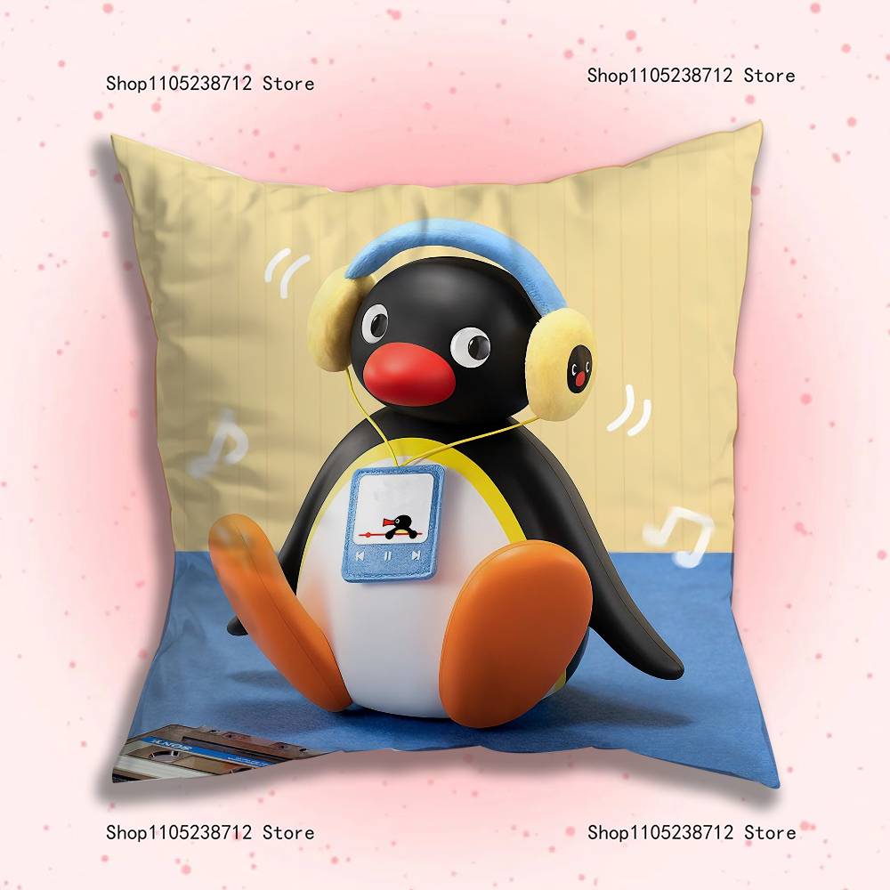 Смешная наволочка для подушки с пингвином P-Pingu для декора дивана, автомобиля, офиса, комнаты, печатная наволочка, декорации и чехол-защита