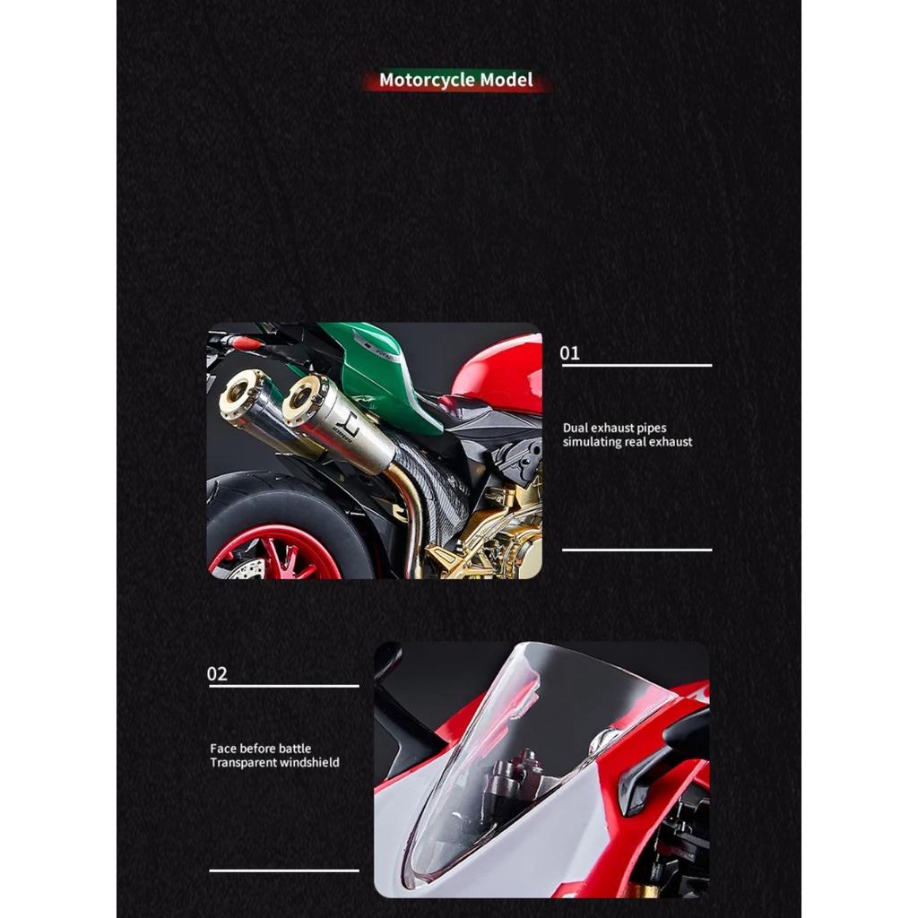 Spary 1/9 Ducati 1199 Panigale R Сплав Мотоцикл Литая Модель Симуляция Звук Свет Коллекционная Ценность Дисплей Подарок для Друзей