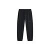 Li Ning Wade Series Solid Color Mid-Rise Cuffed Fleece Knit Sports Pants Men Pants Black AKLT941-1