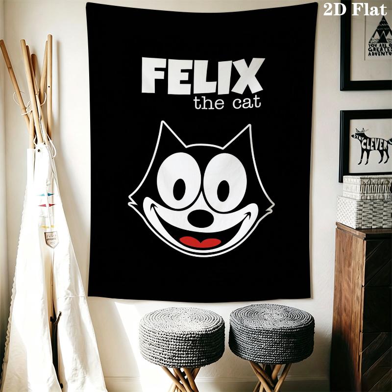 felix the cat Wall Tapestry Aesthetic Wall Hanging Printed Fabric Blanket Decorative Tapestries for Bedroom Living Room Home Decor