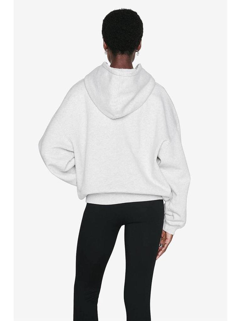 2023 Осень/Зима Североамериканский Нишевый Женский Серый С Цветочным Принтом Букв Флисовый Худи с Капюшоном