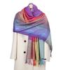 Popular Colorful Cashew Tassel Shawl for Women Ethnic Style Gradient Embroidery Scarf