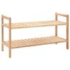 VidaXL Shoe Rack Solid Walnut Wood 69 X 26 X 40 Cm 247102
