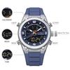 NAVIFORCE 9265 Роскошные Мужские Кварцевые Часы с Двойным Дисплеем Водонепроницаемые Мужские Силиконовые Часы на Руку Модный Спортивный Браслет Повседневные Reloj