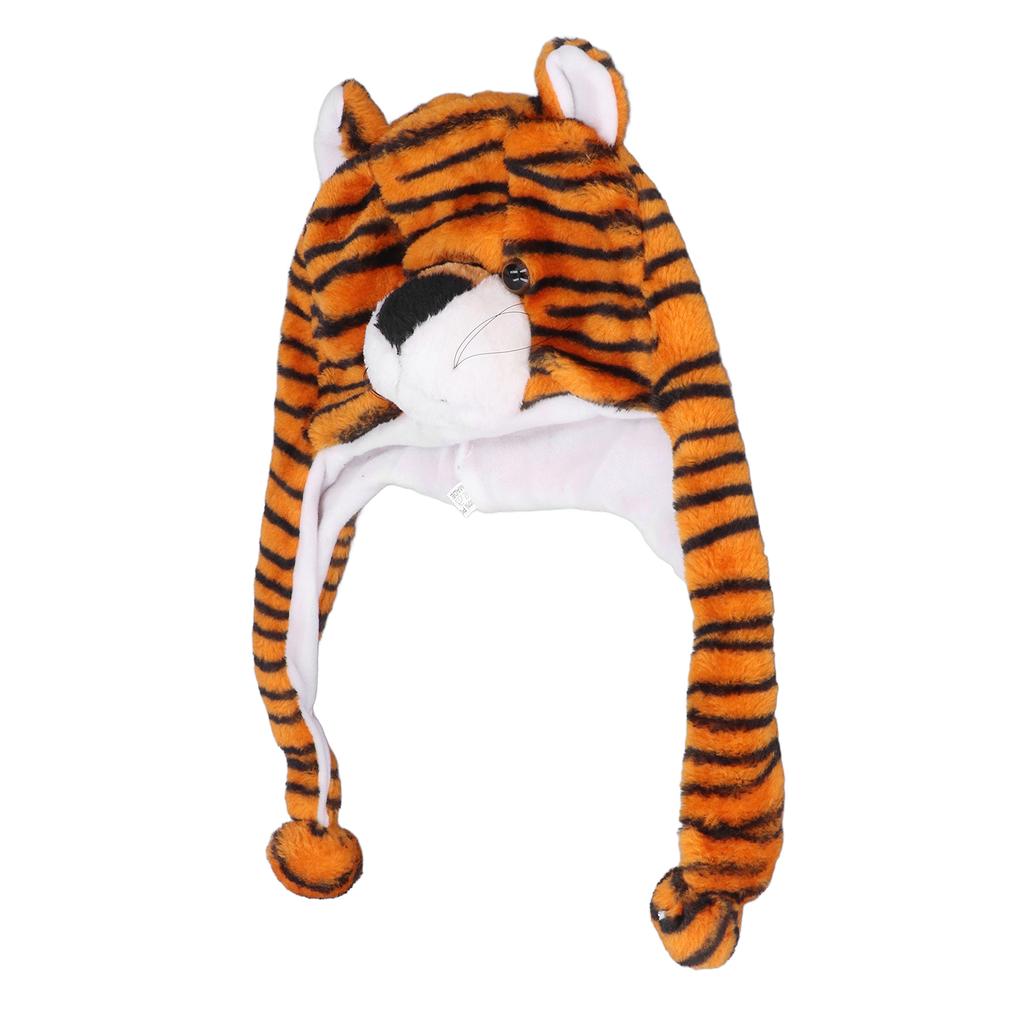 Милая плюшевая шапка тигра, мягкая, морозостойкая, предотвращает статичность, забавная зимняя шапка тигра для школьного кемпинга