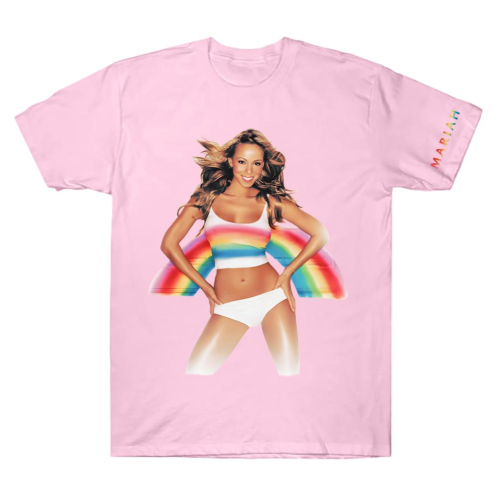 Mariah Carey Rainbow TShirt for Unisex Women Creative Cotton T Shirt Printed High Quality Unisexs Clothing Summer New T Shirt