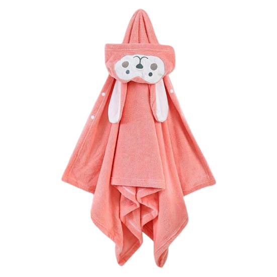 Детское банное полотенце, толстое, отлично впитывает воду, с капюшоном, в мультяшном стиле, на пуговицах, однотонное, теплое, мягкое, детское пончо для ванной, одеяло с ворсом