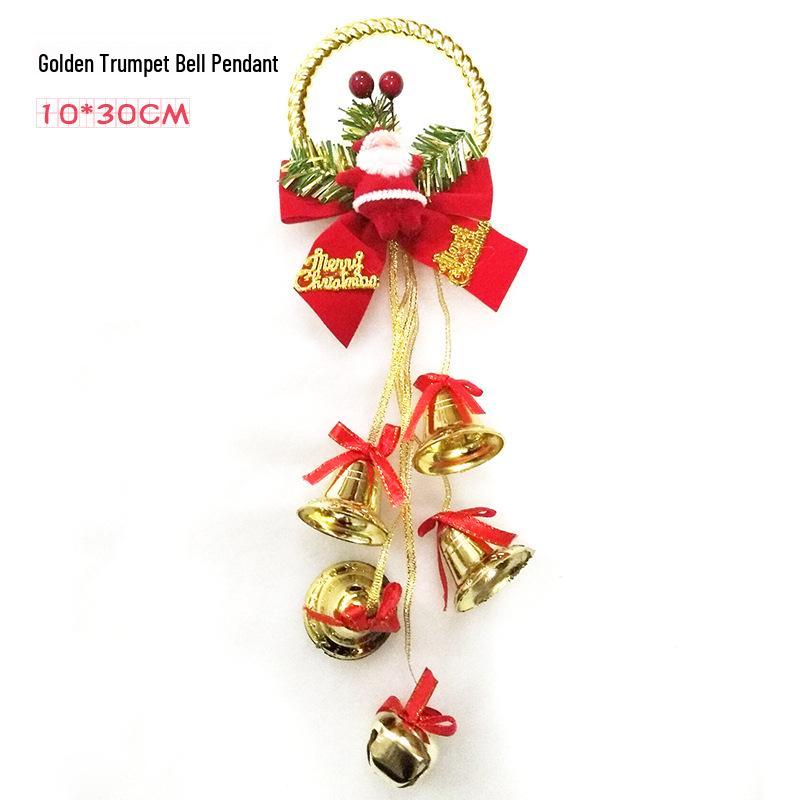 Большие двойные рождественские колокольчики: Декоративные украшения для дверей и елок