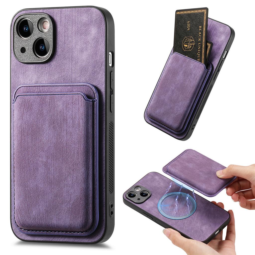 2 в 1 съемный магнитный чехол для карт Solt Leather для iPhone 15 Pro Max 14 Plus 13 12 Mini Xs XR 7 8 Se 2022 для Magsafe Cover