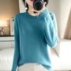 Women's Long Sleeved Knitted Sweater Round Neck Loose Thin Top