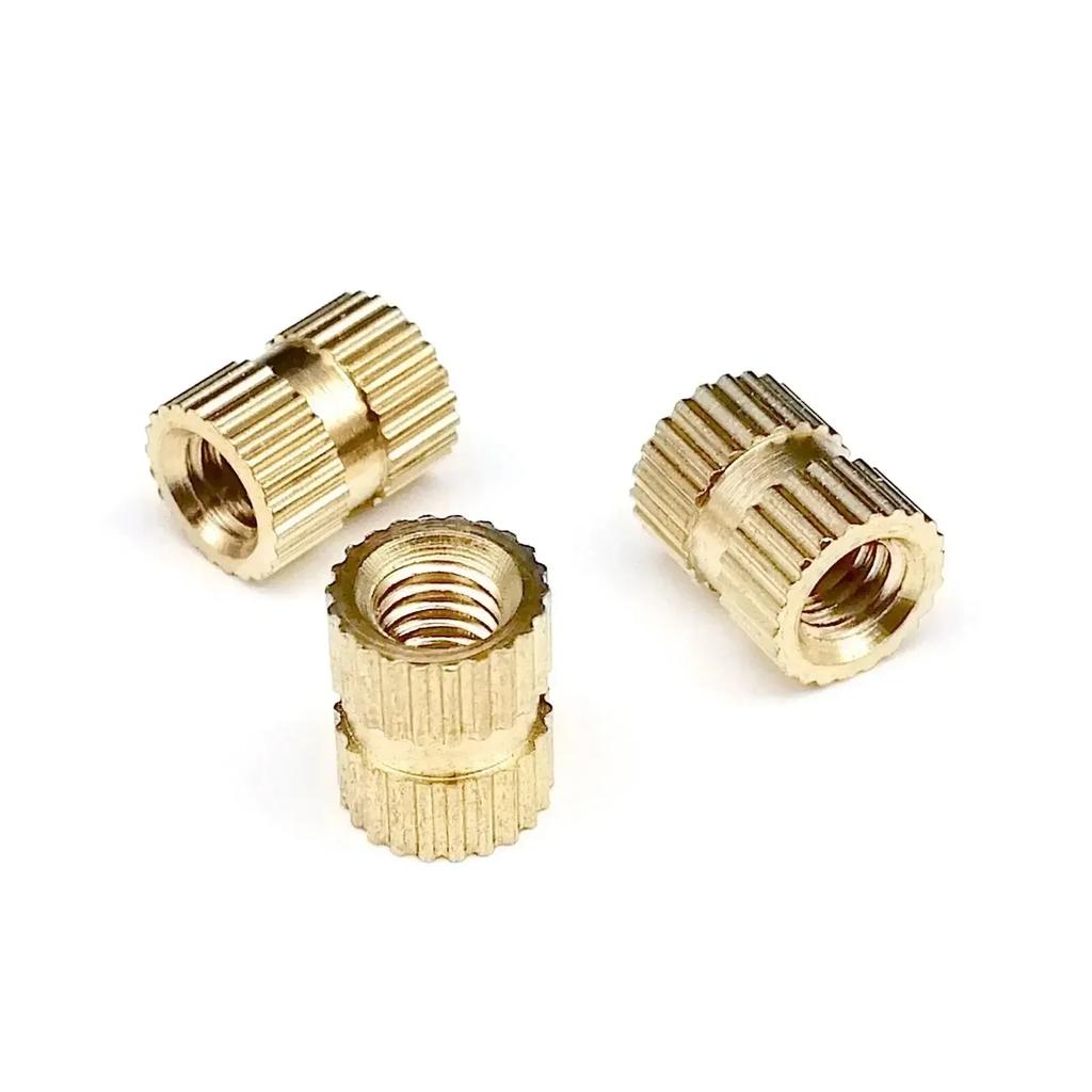 1 коробка Всего 400 шт. Набор для литья под давлением с накаткой, вставными гайками, вставными гайками, набор из 10 штук, смешанный размер M2 M3, твердая латунь, медь
