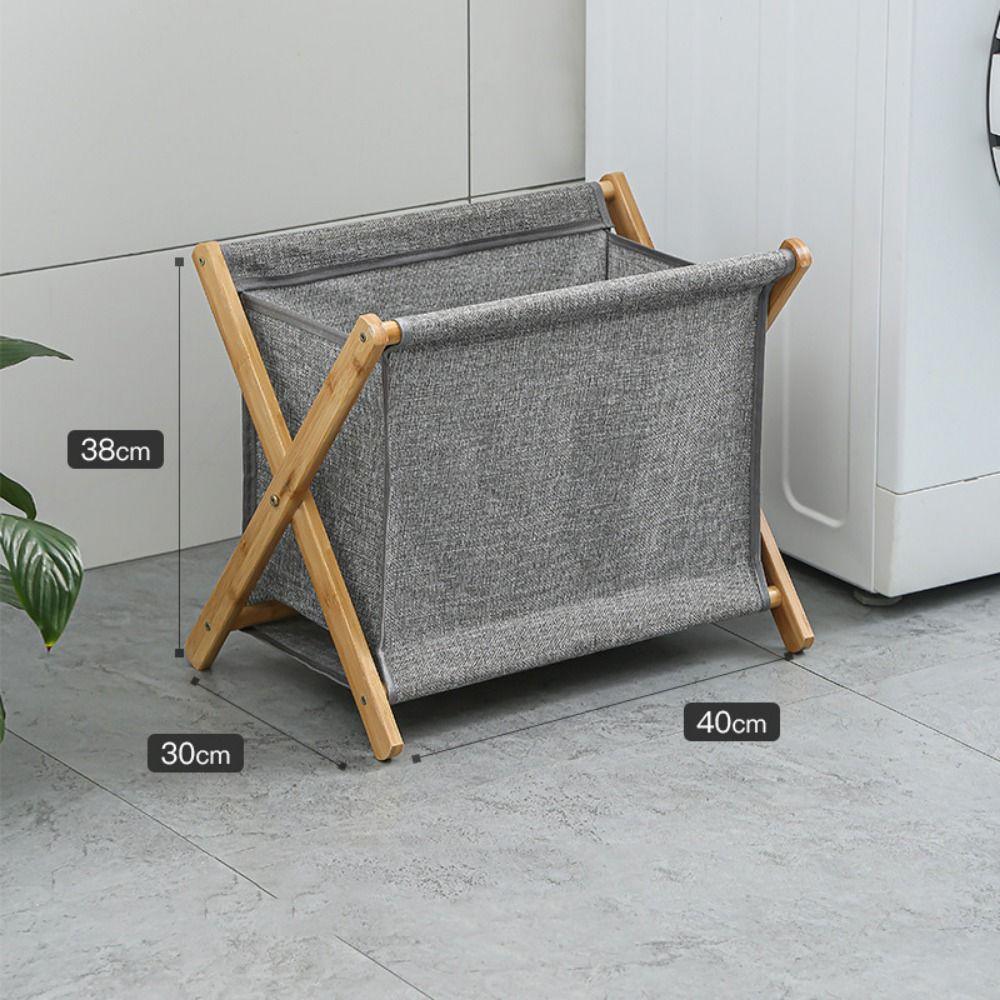 Bamboo Bracket Japanese Clothes Hamper Foldable Collapsible Clothes Bins Toys