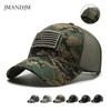 American Stamp Tear Label Velcro Cap Outdoor Sun Protection Baseball Net Hat Tactical Men's Camouflage Hat