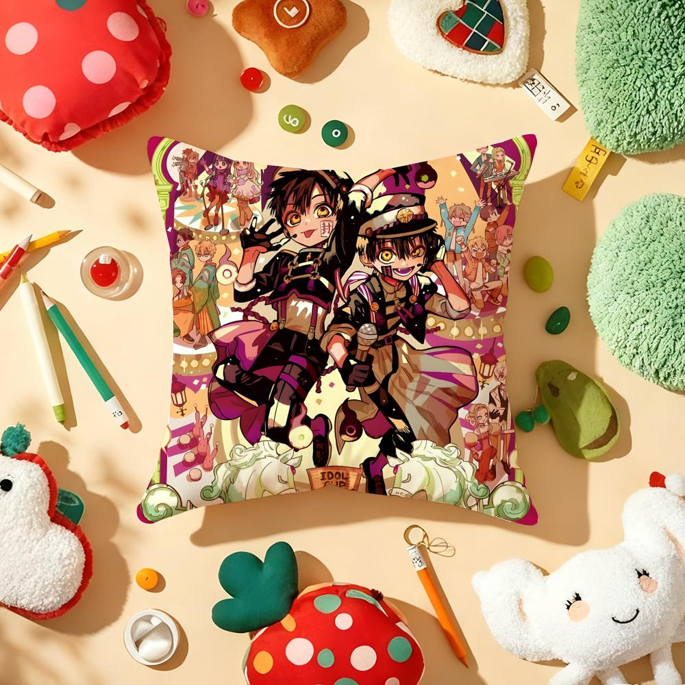 Anime Jibaku Shounen Hanako Kun Cushion Cover Plush Fabric Soft DoubleSided Printed Sofa Warm Winter Home Gift Pillow Cover