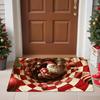 [Home Relaxation] Festive Santa Claus 3D Christmas Door Mat - Non-Slip, Machine Washable, Soft Flannel Mat for Entryway, Kitchen