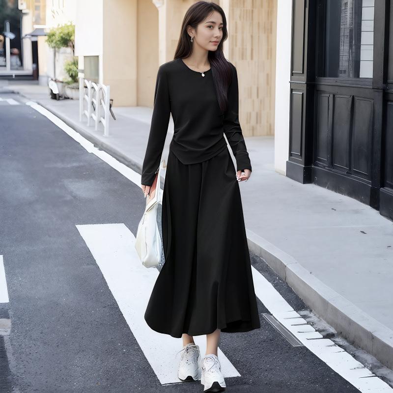 Early Autumn Long-sleeved French Leisure Suit Skirt Women's New Waist Slimming Luxury Two-piece Suit.