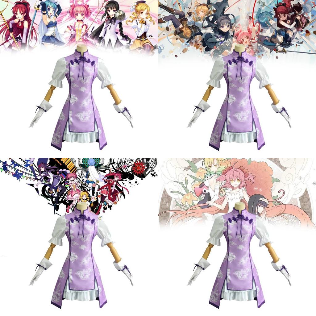 Косплей-костюм Акеми Хомуры из Puella Magi Madoka Magica в традиционном китайском стиле для аниме-конвенций
