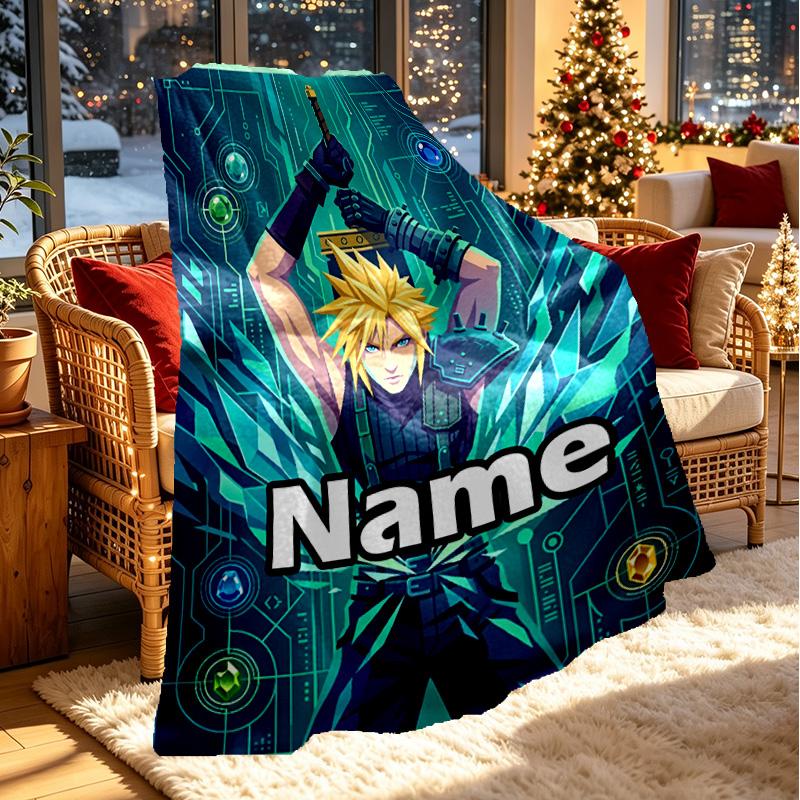 Custom Name Personalized Final Fantasy Print Blanket, Home Decor, Bedroom, Sofa, Camping, Couch, Gifts for Birthday ChristmasEnthusiasts