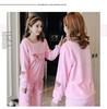 Women's Long-Sleeve Flannel Pajamas - Cute Cartoon Coral Fleece Set for Fall & Winter