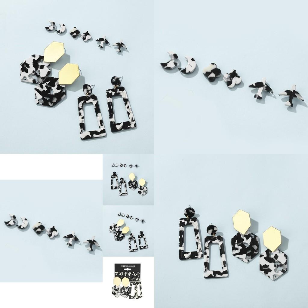 Trendy Acrylic Leopard Print Star Shape Earrings Perfect For Birthdays Holidays