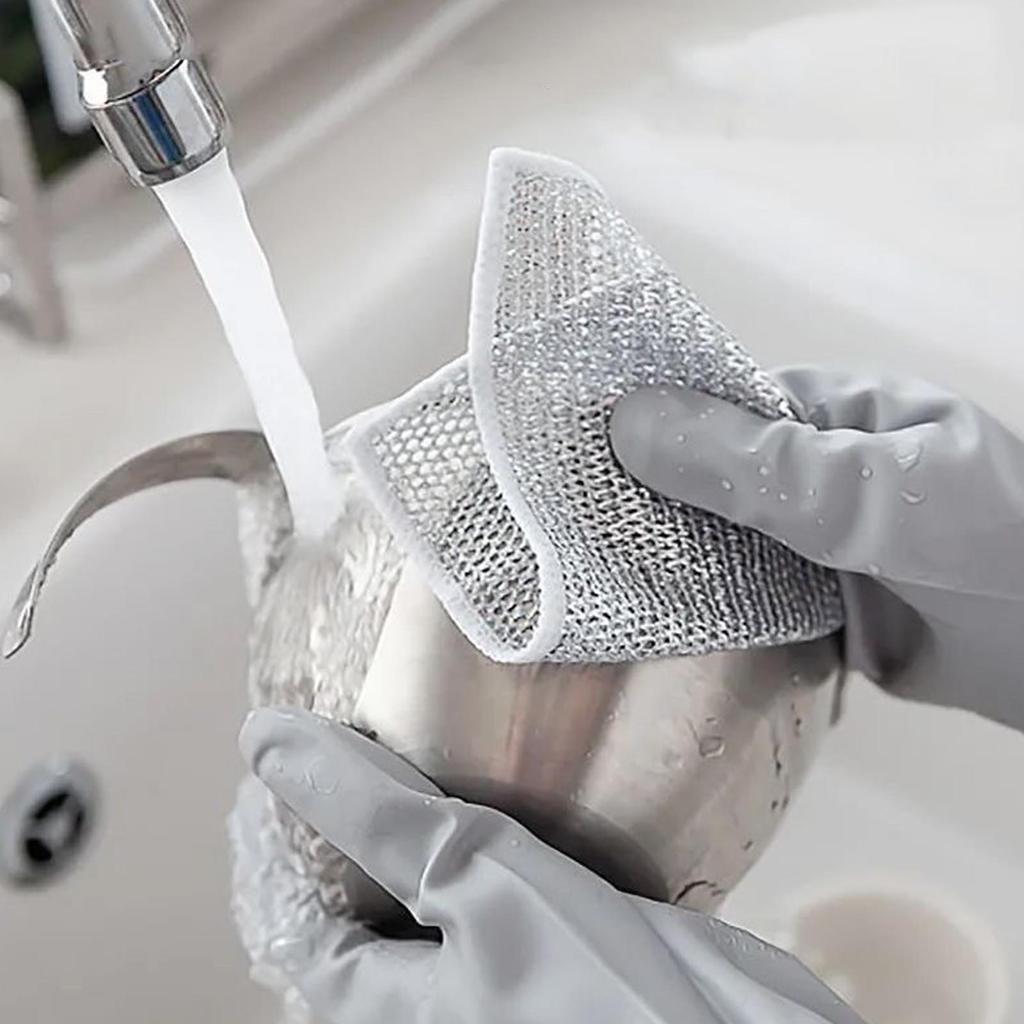 Проволочная тряпка для мытья посуды Многофункциональная тряпка для удаления пятен и ржавчины Двусторонняя стальная проволочная тряпка для посуды Проволочное полотенце