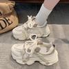 Women's Chunky Sneakers Breathable Mesh Platform Sports Shoes Woman Fashion Lace Up Thick Sole Casual Mujer 2024