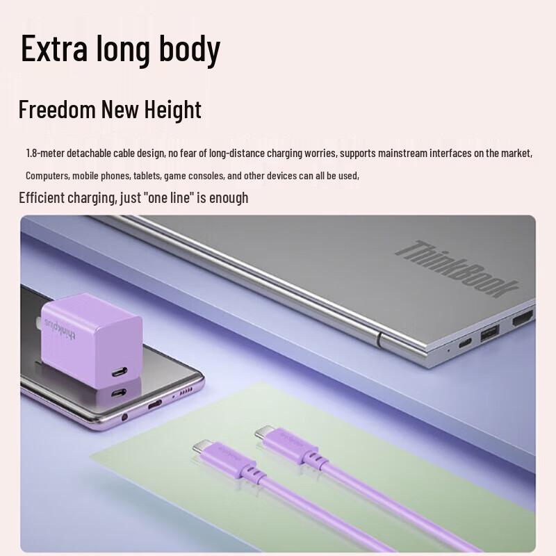 Быстрое зарядное устройство USB-C ThinkPlus 65W Nano GaN