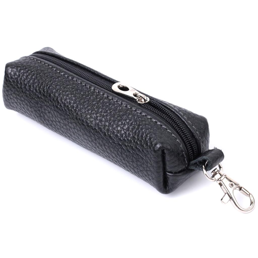 Вместительная ключница унисекс из натуральной кожи SHVIGEL Key Wallet 16227 Черная