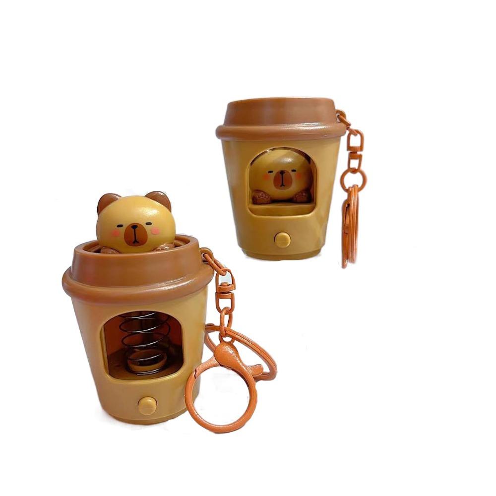 Bounce Car Keyring Panda Capybara Pendant Unique Cartoon Animals Dolls  Charms