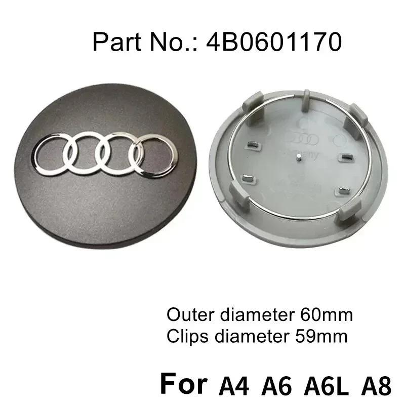 For Audi 8V4pcs Wheel Center Cap Hub Covers 60mm 61mm 68mm 69mm For AUDI A3 A4 A5 A6 A7 A8 S4 Q7 Q3 Car Styling Badge Auto Accessories