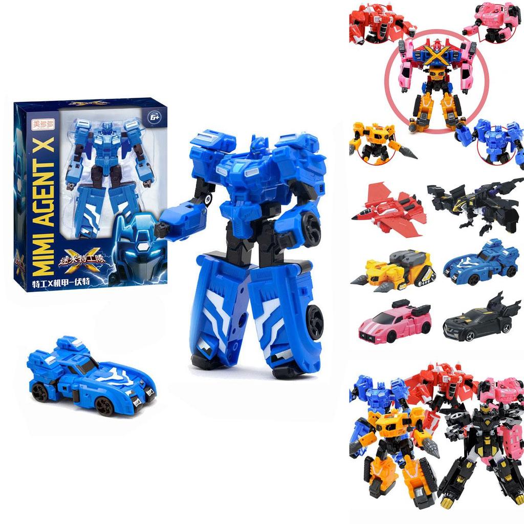 Miniforce X Lucybot Colorful 4 In 1 Transformer Car Robot Toy For Kids