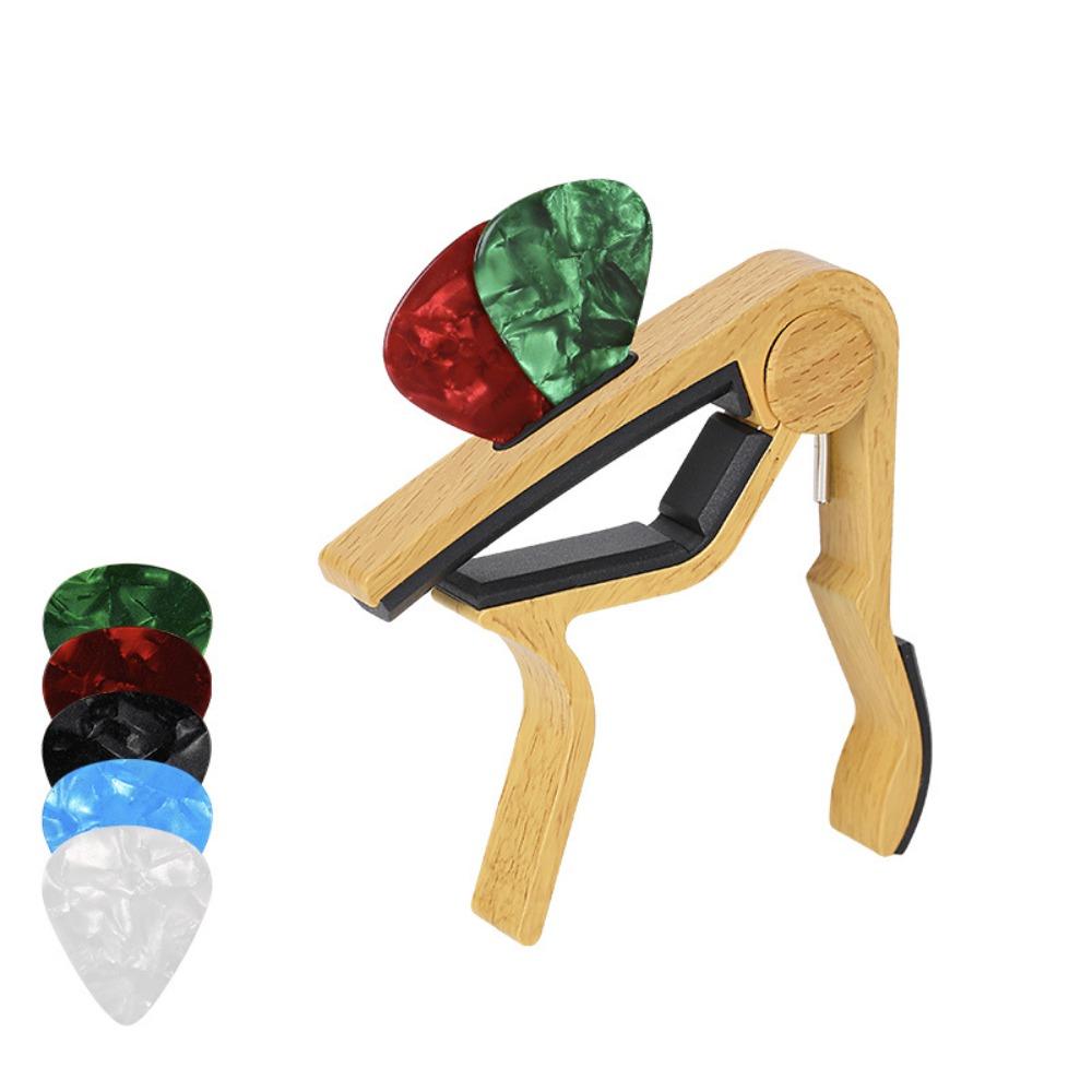 Stable Rubber Padded Guitar Capo Aluminum Zinc Zinc Alloy Violin Tune Change Clamp Guitar Pick Holder Banjo
