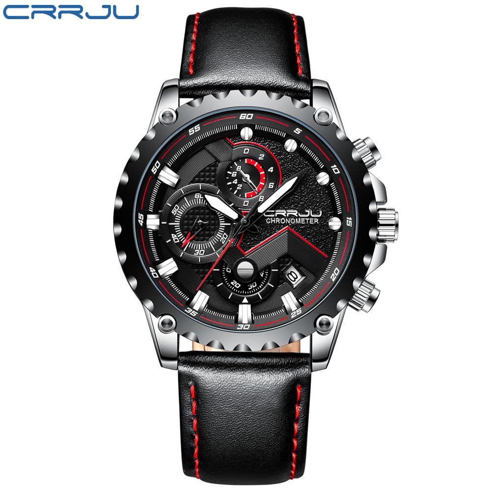 Модные спортивные мужские часы CRRJU Relogio Masculino Clock мужские часы