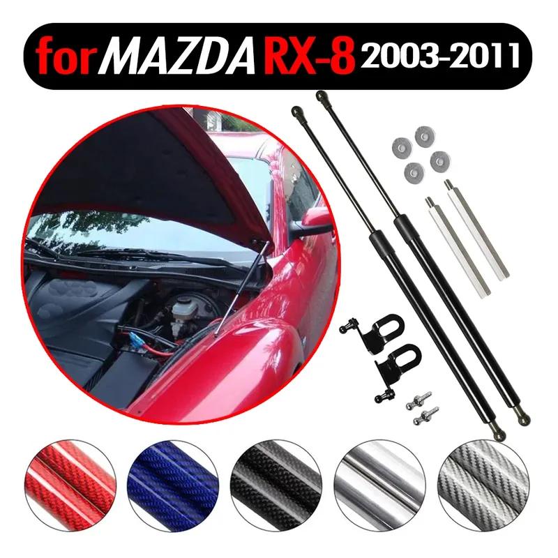 Для Mazda RX8 RX-8 2003-2011 Автомобиль Передняя Крышка Капота Модификация Газовые Стойки Амортизатор Демпфер Подъемная Опора 1 пара углеродное волокно