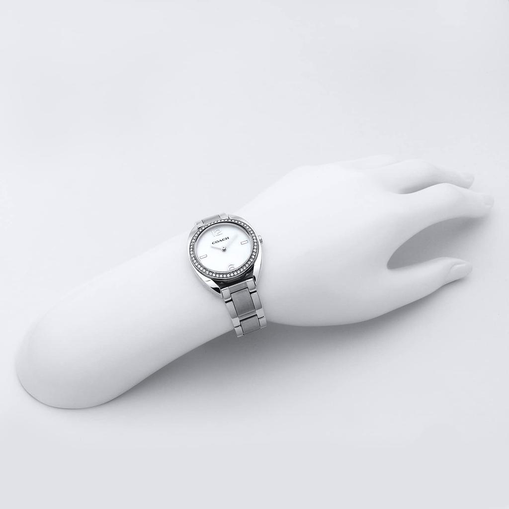 Часы Sam White Pearl Dial Stainless Steel Quartz 28MM Watch 14502056 Silver [Coach] Женские [Товар]